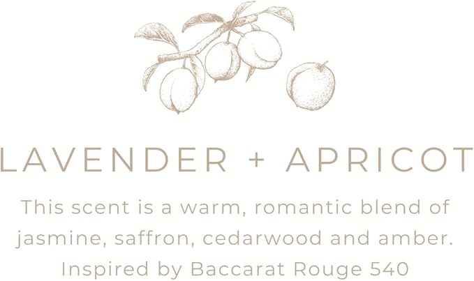 River Birch Candles Lavender + Apricot Scented Candle | Premium, All-Natural, Non-Toxic, Soy Wax, Amber Jar | 8.5oz 40 Hr Burn Time | Cozy Relaxing Gifts for Home - Bloomnest