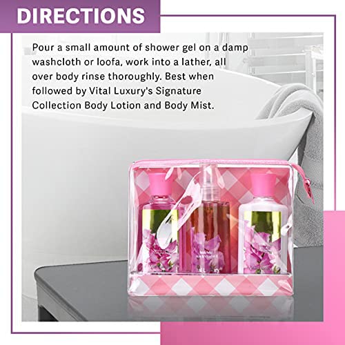 Bath & Body Care Travel Set Pea Flower Scent Home Spa Set with Body Lotion, Shower Gel and Fragrance Mist - Bloomnest