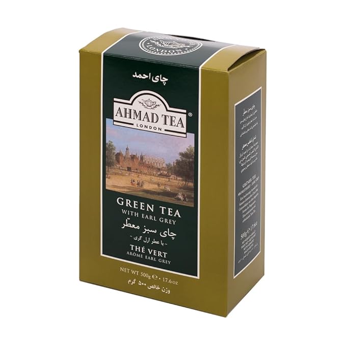 Ahmad Tea Green Tea, Earl Grey Loose Tea, 500 Gram - Bloomnest
