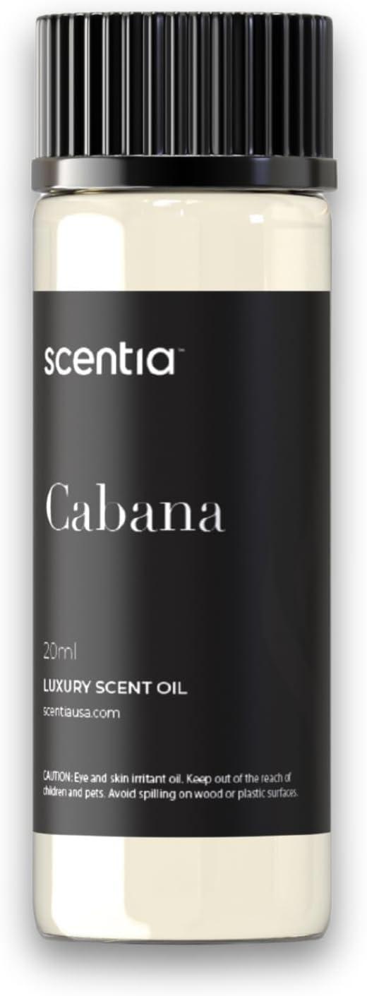 Scentia Hotel Diffuser Oil Inspired by 5-Star Hotel Scent - 20 mL 0.67 fl oz - Fragrance Oil Blend Botanical Jasmine, Bergamot & Fresh Marine Notes for Aromatherapy Diffusers - Cabana - Bloomnest