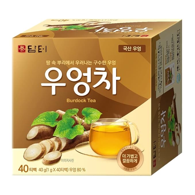 Damtuh Korean Burdock Root Tea – Herbal Wellness & Soothing Drink, Caffeine-Free – 40 Tea Bags (1.5g each) - Bloomnest