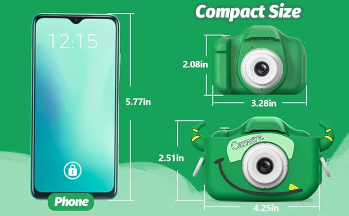 Goopow Kids Camera Toys for 3-8 Year Old Girls Boys,Children Digital Video Camcorder Camera with Cartoon Soft Cover, Best Chritmas Birthday Festival Gift for Kids - 32G SD Card Included - Bloomnest