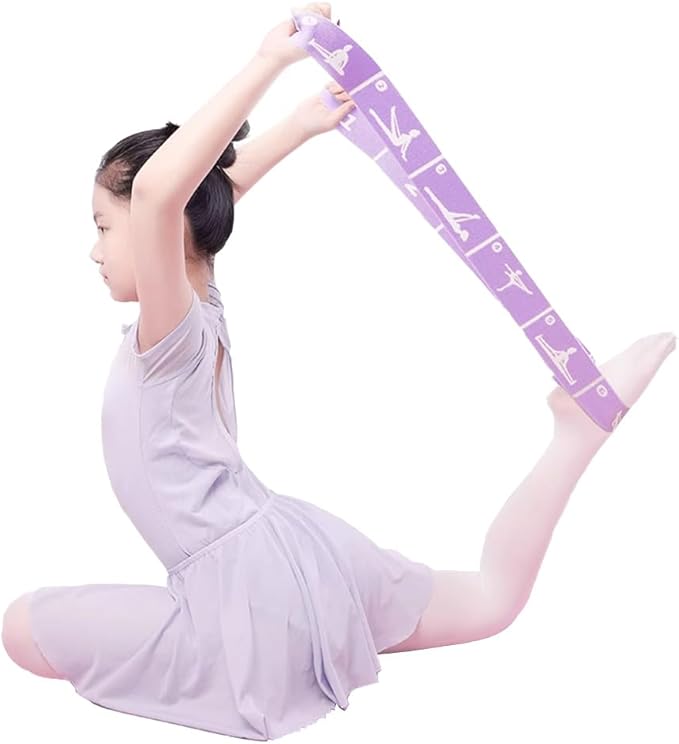 2-Pack Adjustable Kids Dance Stretch Bands - 8-Loop Elastic Bands for Ballet, Latin, Yoga, Gymnastics & Stretching - Flexible, Multi-Section Design for Dance Training & Flexibility - Bloomnest