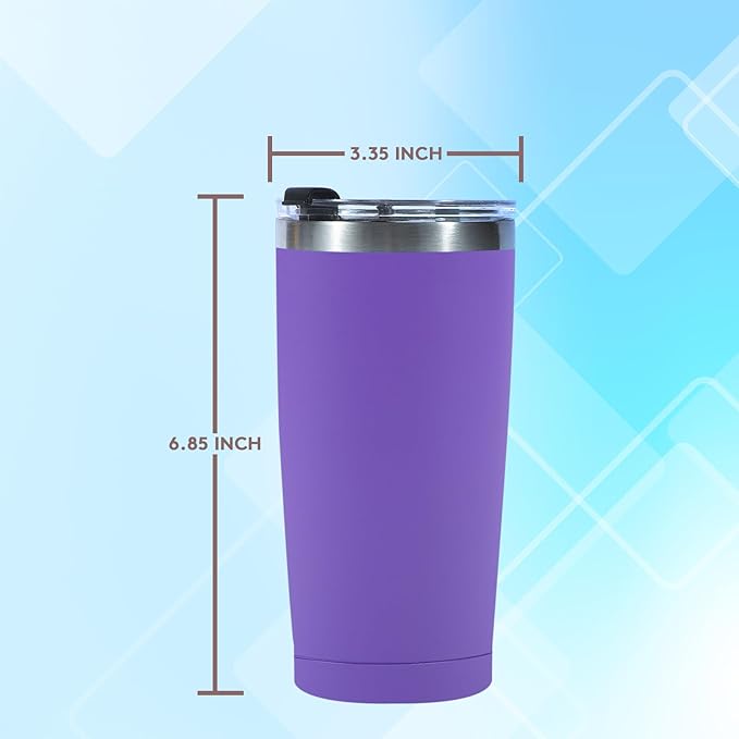Dongni 20oz Tumbler Bulk Stainless Steel Vacuum Insulated Tumblers with Lid Double Wall Travel Mug Powder Coated Coffee Cup, Suitable for Ice Drinks and Hot Beverage（Mint Green 1 pack） - Bloomnest