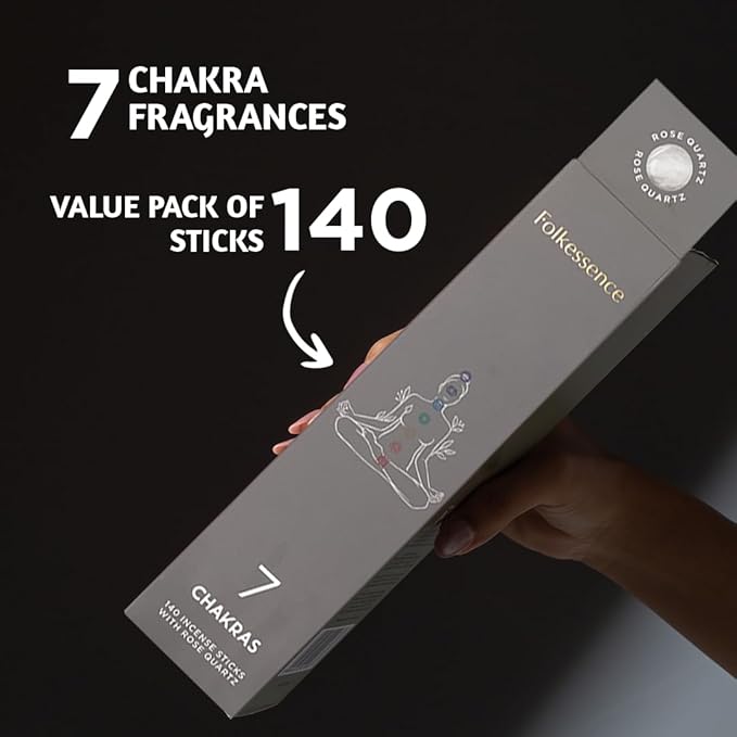 Folkulture Incense Stick for Home | Set of 7 Organic Insenses (140) Insence-sticks for Relaxation with 60 Minute Burn Time | Frankincense, Sage & Tea, Lavender & Peppermint | Non-Toxic Inscents-sticks