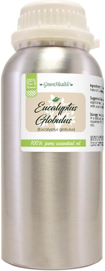 GreenHealth - Eucalyptus Globulus Essential Oil – 16 fl oz (473 ml) Aluminum Bottle w/Plug Cap – 100% Pure, Uncut, Undiluted - Bloomnest
