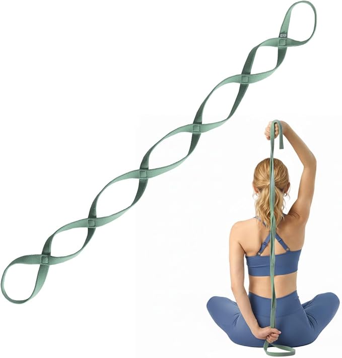 VRTX Stretch Straps for Exercise | Yoga & Pilates Stretching Bands w/ 7 Loops | Resistance Bands for Fitness Workout, Home Gym, Physical Therapy | Soft Mesh Cloth, Durable – Single Pack - Bloomnest