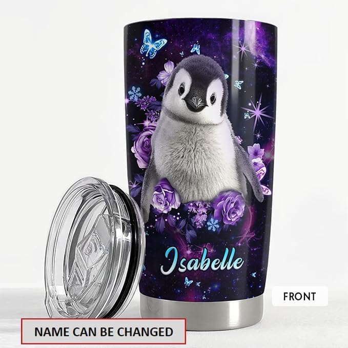 SANDJEST Personalized Penguin Tumbler 20oz 30oz Tumblers with Lid Gift for Girl Daughter Women Best Friend Sister Animal Lovers Christmas Birthday - Bloomnest
