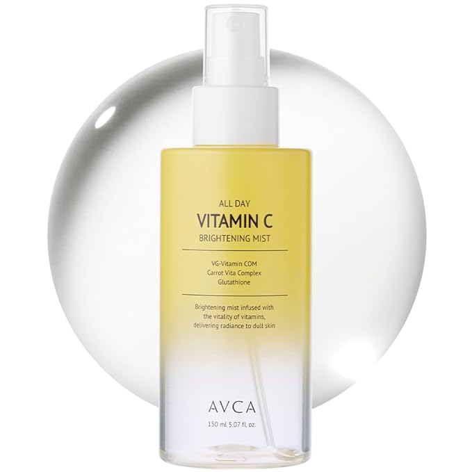 AVCA All Day Vitamin C Brightening Face Mist – Hydrating & Revitalizing Facial Spray with Glutathione & Vitamin Complex, Korean Skincare for Radiant Soothing Glow, 5.07 fl oz - Bloomnest