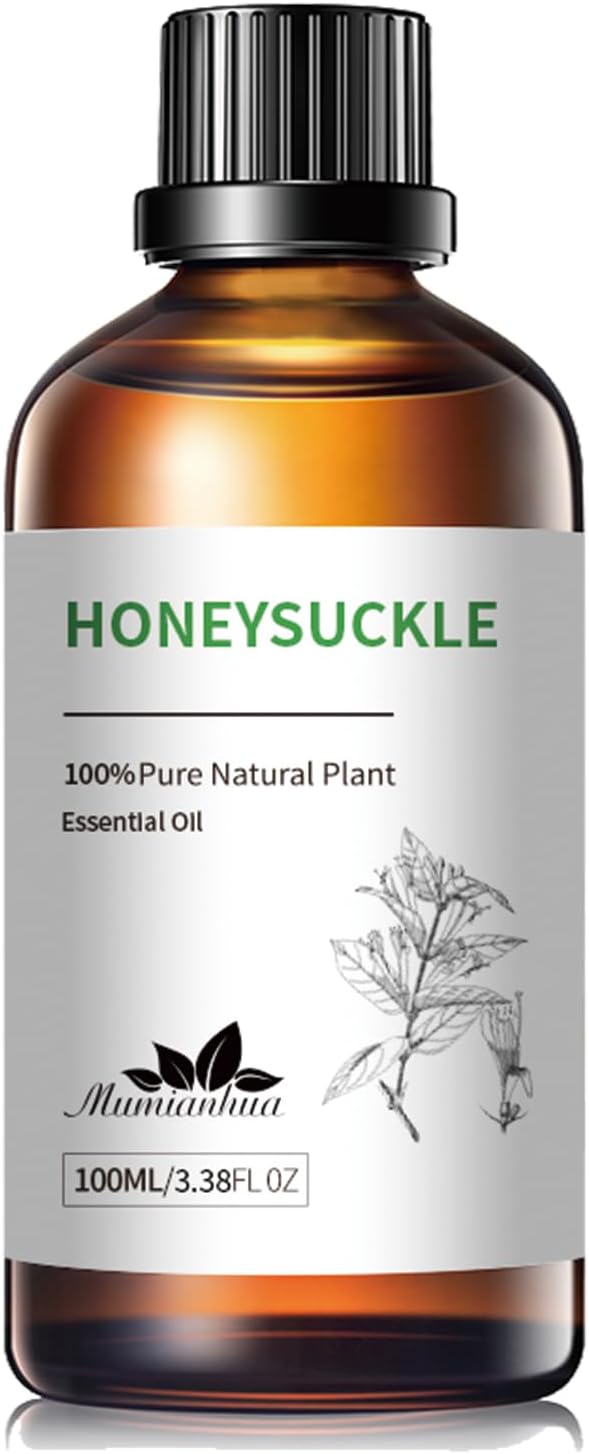 Pure Honeysuckle Essential Oil,Mumianhua Natural Honeysuckle Oil for Humidifier, Sweet Relaxation, Evening Serenity, Floral Diffusion, Laundry, Reed Diffuser, Skin,Candles,Perfume Crafts 3.38 Fl Oz - Bloomnest