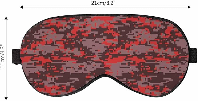Red Grey Camo Sleep Eye Mask Camouflage Roof Tile Rooftop Men Women Sleep Mask with Adjustable Strap Eye Cover Eye Shade for Travel, Nap,Meditation - Bloomnest