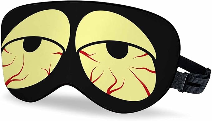 Tired Eye Sleep Eye Mask Funny Tipsy Cartoon Character Men Women Sleep Mask with Adjustable Strap Eye Cover Eye Shade for Travel, Nap,Meditation - Bloomnest