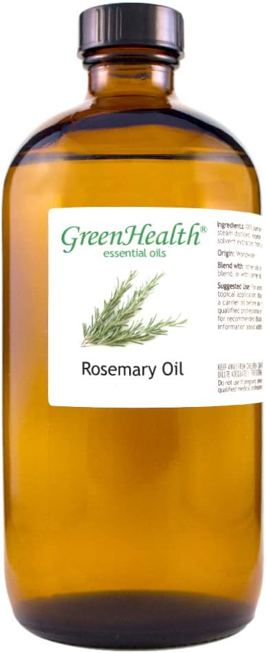 GreenHealth Rosemary Essential Oil 16 fl oz – 100% Pure Undiluted – Steam Distilled Aromatherapy Oil – Amber Glass Bottle for Diffuser, Candle Making, DIY & Home Fragrance - Bloomnest