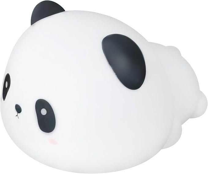 Night Light for Kids, Rechargeable Dimmable Silicone LED Nightlight with 7 Colors, Baby Nursery Night Lamp, Touch Squishy Lamp, Cute Gifts for Girls, Boys, Toddler Room Decor, Lying Panda - Bloomnest