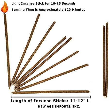 New Age Imports, Inc.® ~ Premium Palo Santo Hand Rolled Incense Sticks 11-12" Inches Long Sticks from Peru. Great for Meditation, Smudging, Spiritual Cleansing. (10 Sticks Pack) NewAgeImportsInc