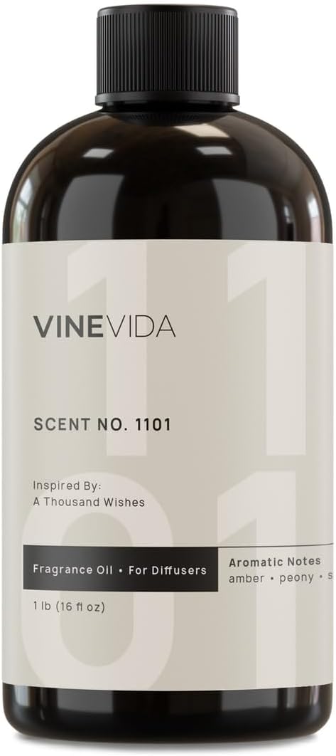 VINEVIDA [16 Fl Oz] Scent NO. 1101 Fragrance Oil for Cold Air Diffusers, Aromatic Notes of Amber Peony Starfruit, Essential Oils for Diffuser Oil Refill & Air Freshener Room Spray - Bloomnest