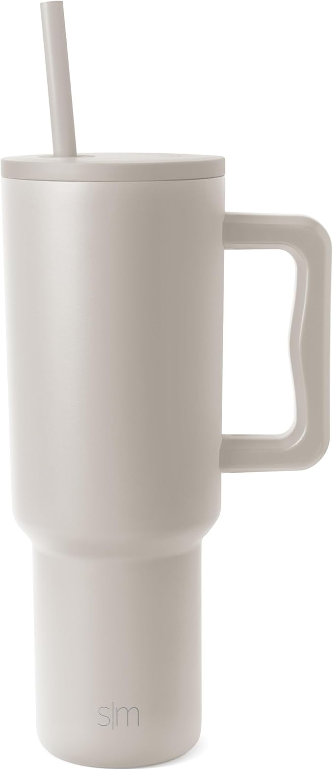 Simple Modern 40 oz Trek Tumbler with Handle and Straw Lid | Cup Holder Friendly Insulated Stainless Steel Travel Mug | Almond Birch SimpleModern