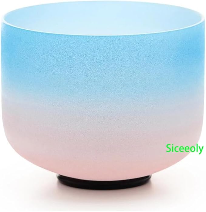 Singing Bowls 7-12 inch 432HZ Light Color Frosted Chakra Handmade Quartz Crystal Sound Healing Meditation Yoga with 2 Travel Carry Cases Bags 2 Mallets Suede 2 Strikers 7 O-rings - Bloomnest