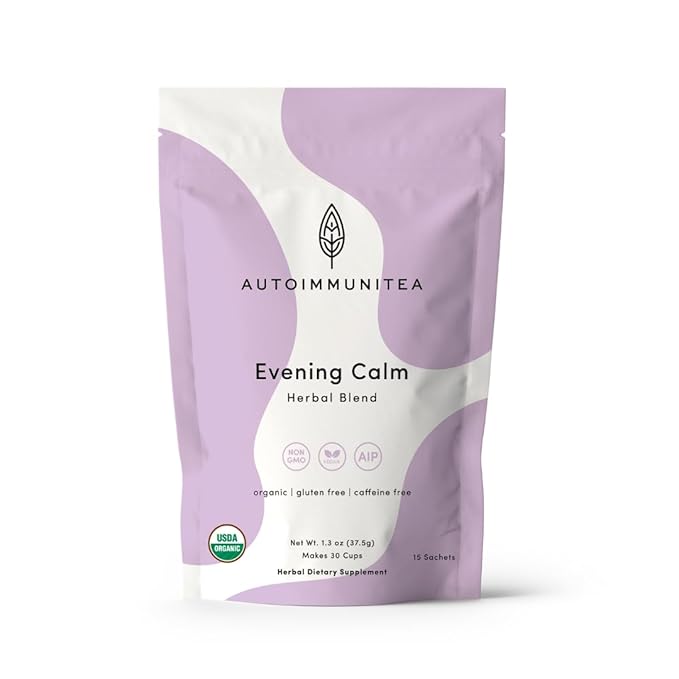 AutoimmuniTea – AIP Stress Relief, Bedtime Blend for Restful Sleep, Calming Tea for Stress, Lavender, Tulsi, Passion Flower Organic Blend - 15 Tea Bags (30 Cups) - Bloomnest