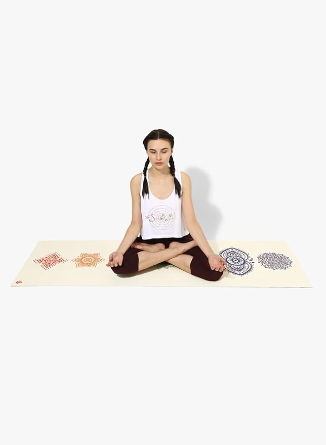 Shakti Warrior TPE Yoga Mat - Artist Designed, Premium eco friendly mats, Non Slip, Non toxic, Great For Regular & Hot Yoga, Pilates and Workouts (72 inch x 24 inch x 6mm thick)