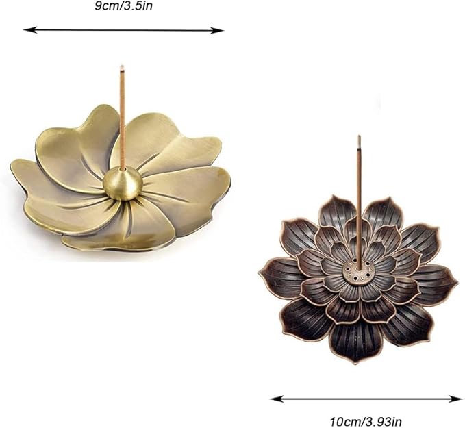 4PCS Lotus Brass Stick Incense Burner Holder,Sandalwood Burner, Stick Censer Household Yoga Studios Buddhism Nasturtium Incense Line Holder - Bloomnest