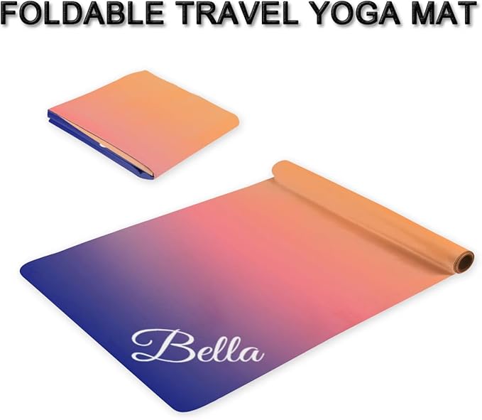 Custom Name Yoga Mat,Personalized Travel Yoga Exercise Mat,Non Slip,Perfect for Kids & Adults,Gradient Color E Series - Bloomnest