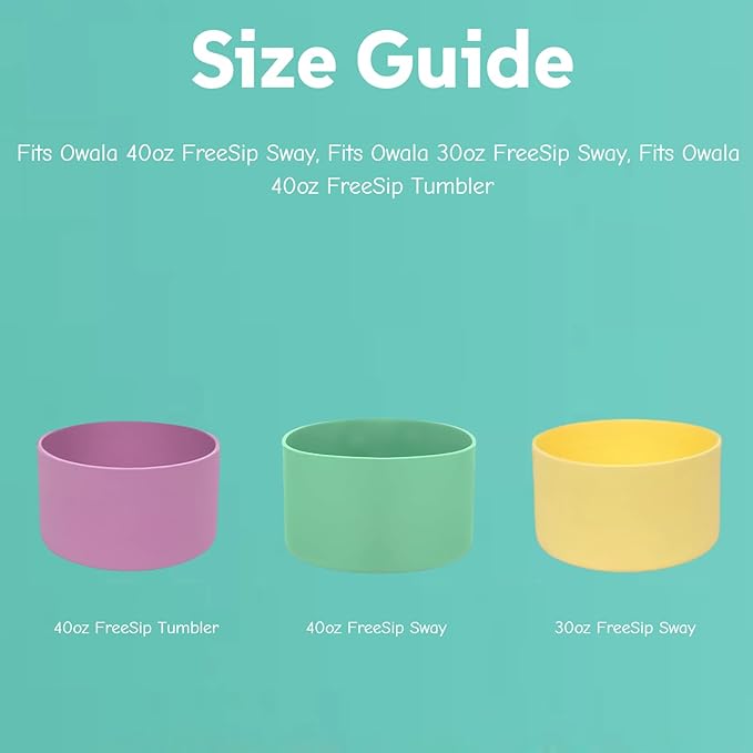 Silicone Boots Compatible with Owala 30oz & 40oz FreeSip Sway Bottles – Non-Slip, Scratch-Resistant Protective Sleeve KPWIN