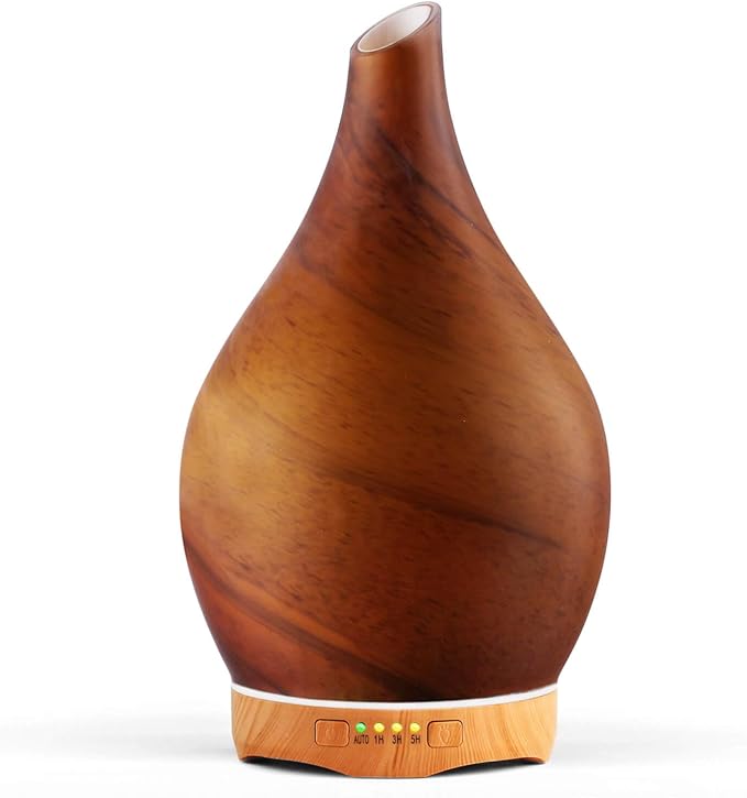 Porseme 280ml Essential Oil Diffuser Glass Color Changing Aroma Air Diffusers Aromatherapy Ultrasonic Cool Mist Humidifier 7 Running Hours Waterless Auto-Off for Sleeping Yoga Office Spa(Caramel) Porseme