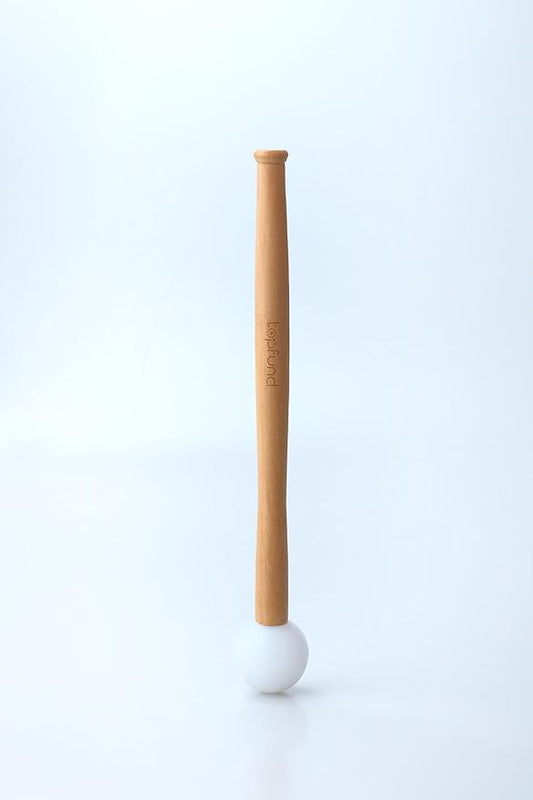 TOPFUND 12" Crystal Singing Bowl Mallet - Silicone Head & Raw Beech Handle | Precision-Crafted for Pure Sound