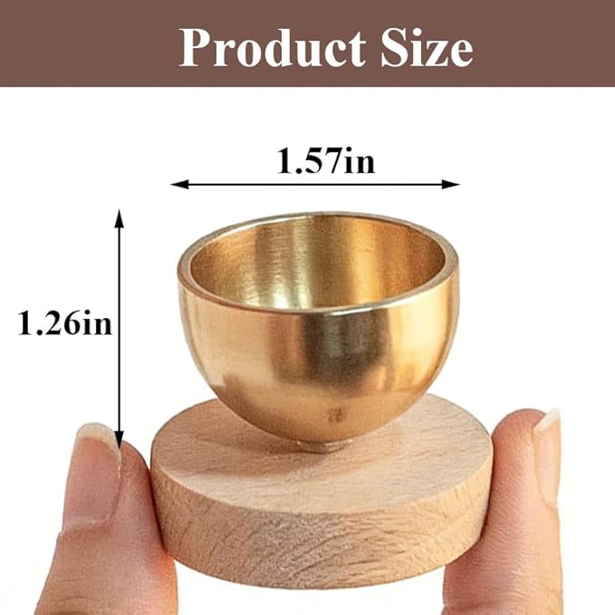 Mini Singing Bowl Set,Portable Brass Meditation Sound Bowl for Yoga,Chakra Healing,Stress Relief & Mindfulness,Self Regulation Tools,Handheld Singing Bowl,Unique Spiritual Gift for Women and Men - Bloomnest