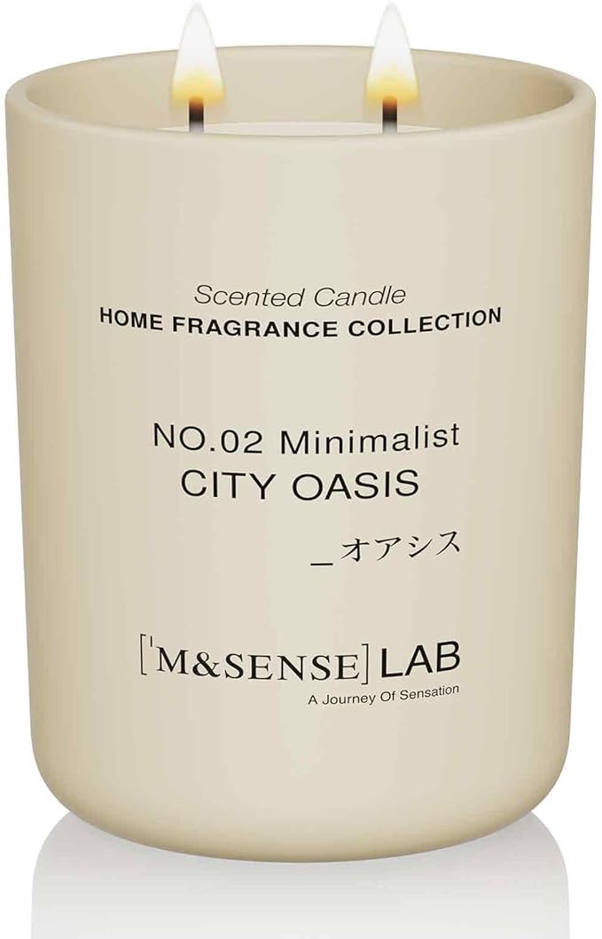 M&SENSE Natural Soy Candle| City Oasis | 16.6 oz, 95H Burn | Minimalist Scented Candle for Relaxation, Gifting, Home Décor | for Bedroom, Office, Party Large - Bloomnest