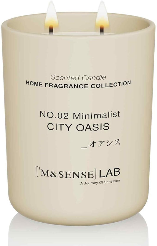 M&SENSE Natural Soy Candle| City Oasis | 16.6 oz, 95H Burn | Minimalist Scented Candle for Relaxation, Gifting, Home Décor | for Bedroom, Office, Party Large - Bloomnest