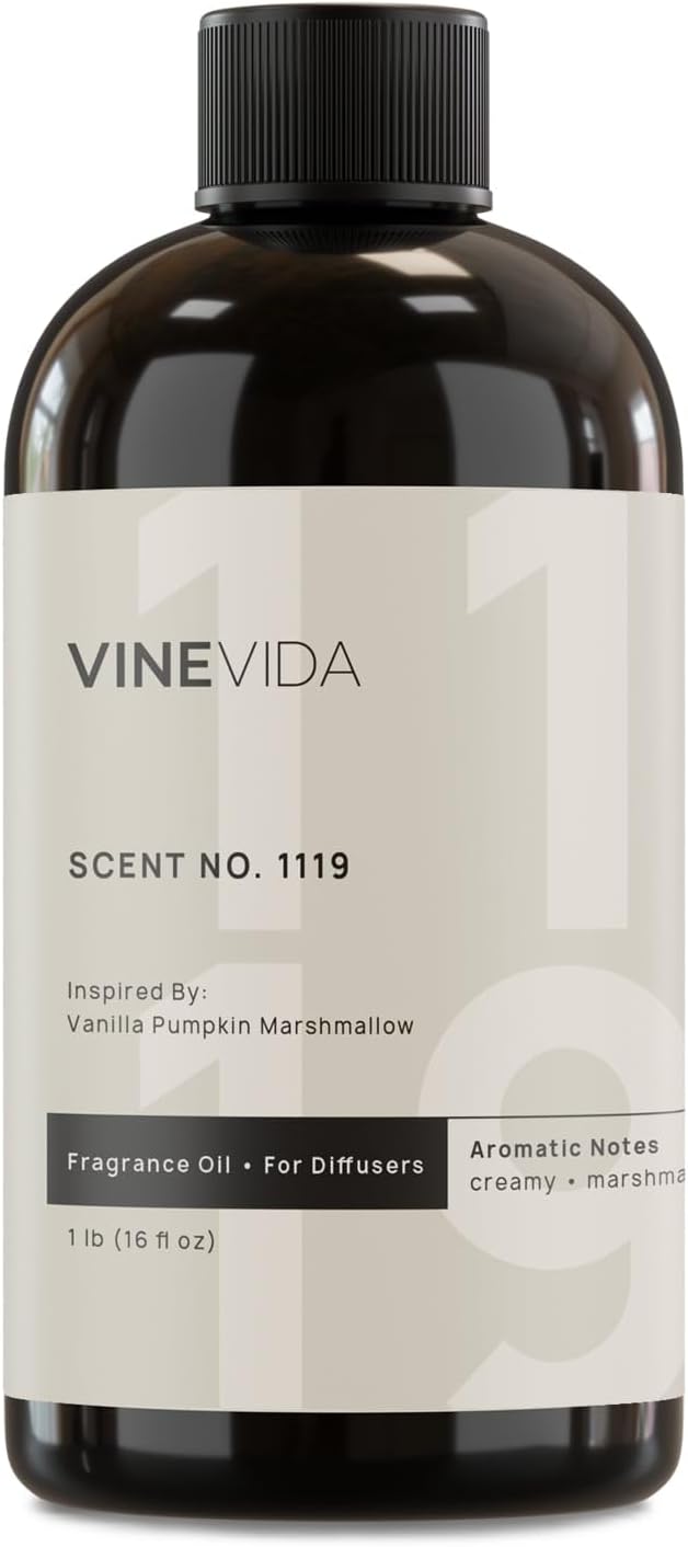 VINEVIDA [16 Fl Oz] Scent NO. 1119 Fragrance Oil for Cold Air Diffusers, Aromatic Notes of Marshmallow Cream Pumpkin, Essential Oils for Diffuser Oil Refill & Air Freshener Room Spray - Bloomnest