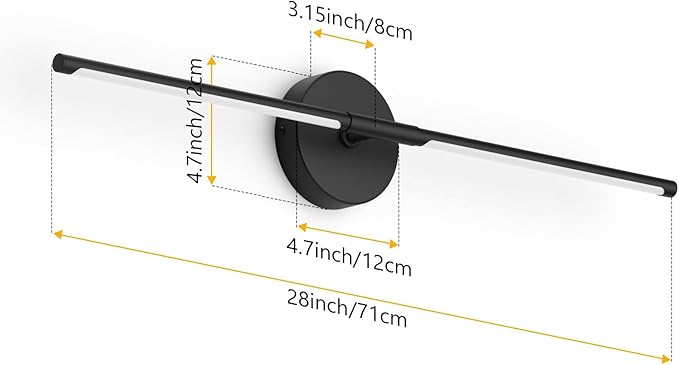28In Black Wall Sconce Set of Two Hardwired 3000K LED Modern Wall Light Fixture 360° Rotatable for Living Room Hallway Bedroom(2 Pack) - Bloomnest
