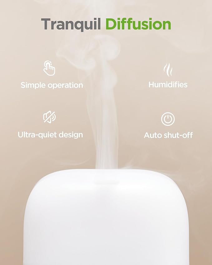 InnoGear 150ml Essential Oil Diffuser, Premium 5-in-1 Diffusers for Home Scent 8 LED Color Aromatherapy Diffuser Air Desk Mini Humidifier Small Vaporizer Aroma Diffuser for Computer Laptop Room Office - Bloomnest