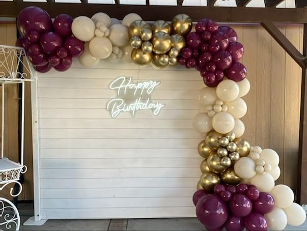 150Pcs Burgundy Balloon Garland Arch Kit - Birthday Party Decorations with Metallic Rose Gold Maroon White Gold Balloons for Baby Shower Valentines Day Bridal Shower Wedding Prom Decorations - Bloomnest