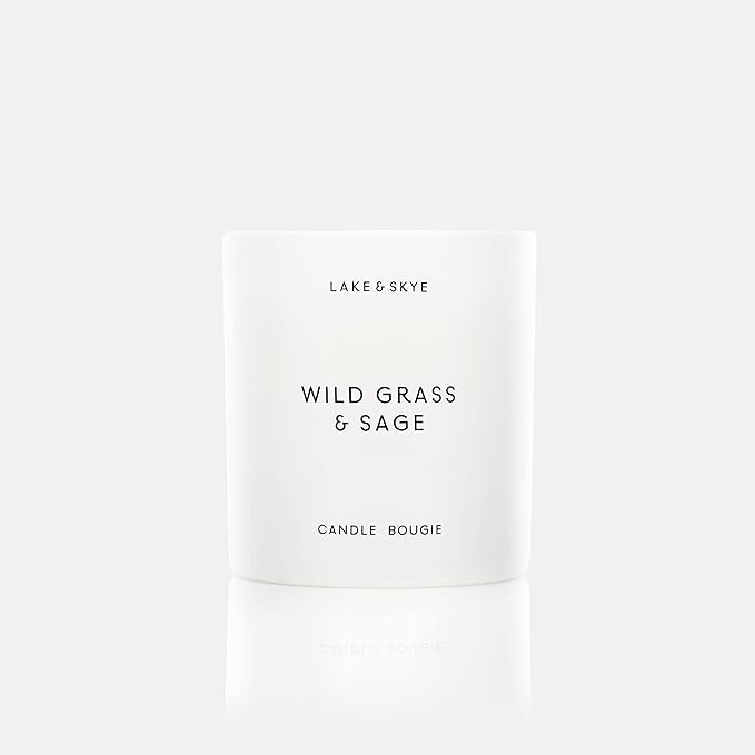 Lake & Skye Wildgrass & Sage Candle (8 oz) 50 Hours of Burn Time, 100% Soy Wax, Vegan - Bloomnest