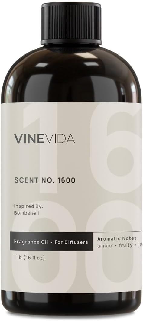 VINEVIDA [16 Fl Oz] Scent NO. 1600 Fragrance Oil for Cold Air Diffusers, Aromatic Notes of Amber Fruity Jasmine, Essential Oils for Diffuser Oil Refill & Air Freshener Room Spray - Bloomnest