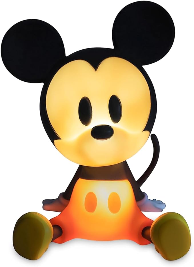 Disney Mickey Mouse Figural Mood Light | Nightstand Table Lamp with LED Light for Bedroom, Desk, Living Room | Home Decor Room Essentials, Cute Gifts and Collectibles | 6 Inches Tall - Bloomnest