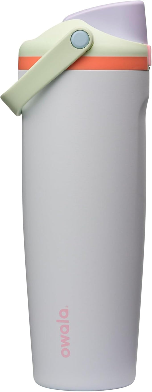 Owala FreeSip Sway Insulated Stainless Steel Water Bottle with Two-Way Spout, Built-In Straw and Bucket Handle, Made for Travel, School, and Sports, 30oz, BPA Free, Leak Proof, Beach House Owala