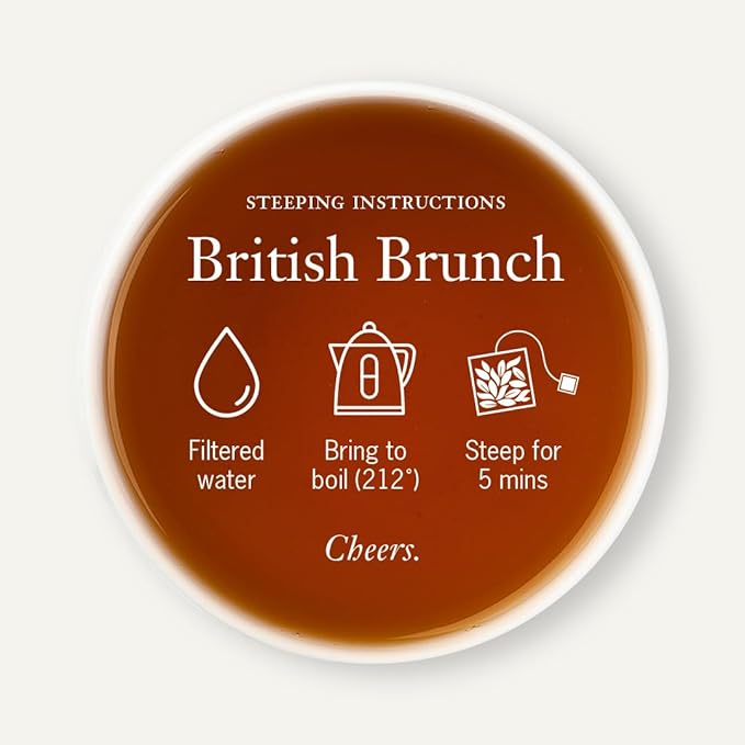 Steven Smith Teamaker British Brunch No. 18, Caffeinated, Sugar-Free, Full Leaf, English Breakfast Black Tea Bags 15 Sachets, 1.48oz each - Bloomnest