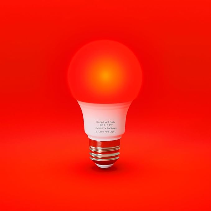 Red Light Bulbs for Sleep 670nm Natural Sleep Aid Lamp Blue Light Blocking 7W E26 Base for Relaxation Travel Meditation Yoga Stress Relief - Bloomnest