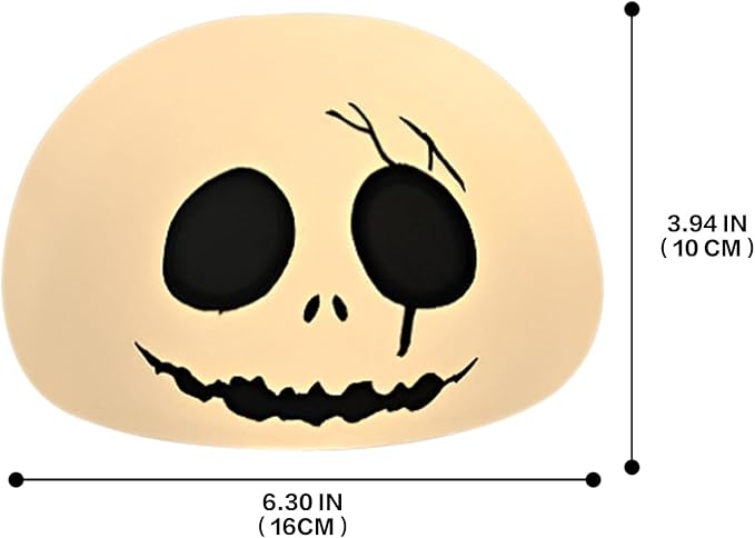 Cute Creative Christmas Skeleton Face Silicon Tap Light - Battery Powered, Multi-Color Changing, Safe and Soft for Indoor Holiday Decoration (White Skellington) - Bloomnest