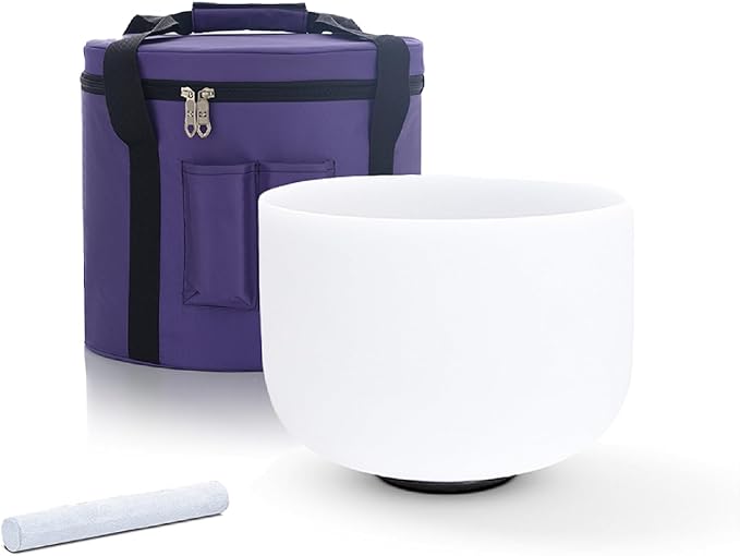 KVKA Crystal Singing Bowl G Note Throat Chakra 10 Inch With Carrying Case (432 hz，G Note Throat Chakra ） - Bloomnest