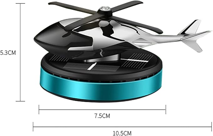 Car Air Fresheners,Al Alloy Solar Powered Rotating Incense Helicopter Diffuser, Home and Car Décor Accessories (Blue) - Bloomnest