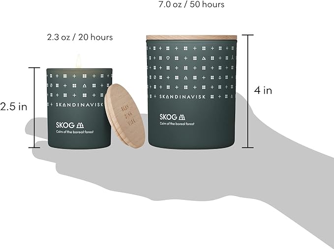 Skandinavisk Skog 'Forest' Mini Scented Candle. Fragrance Notes: Pine Needles and Fir Cones, Birch Sap and Lily of The Valley. 2.3 oz. - Bloomnest