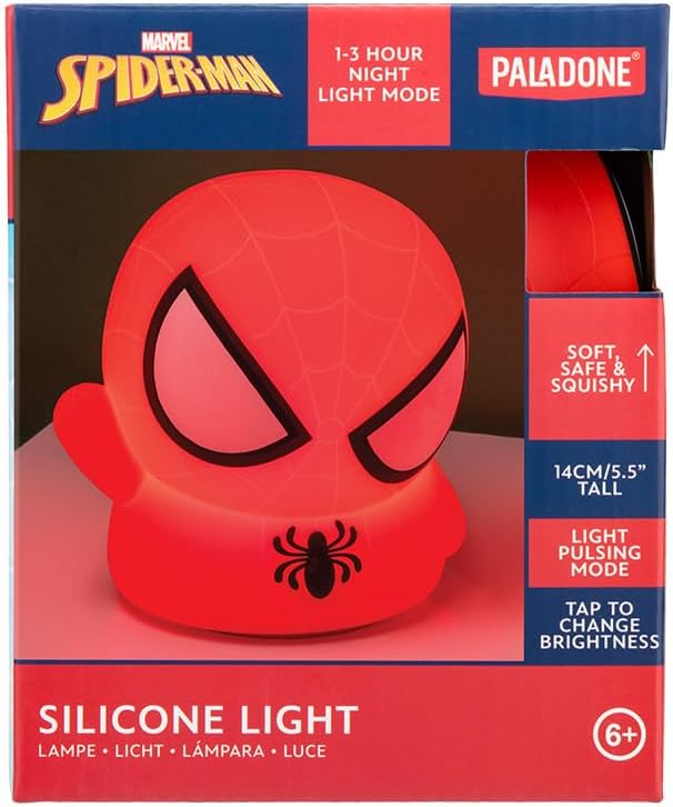 Paladone Spiderman Squishy Lamp - Officially Licensed Disney Free Standing Desk Light, Gaming Room Decor and Merchandise for Boys and Girls, Nightlight Gift Accessory for Playroom and Bedroom - Bloomnest