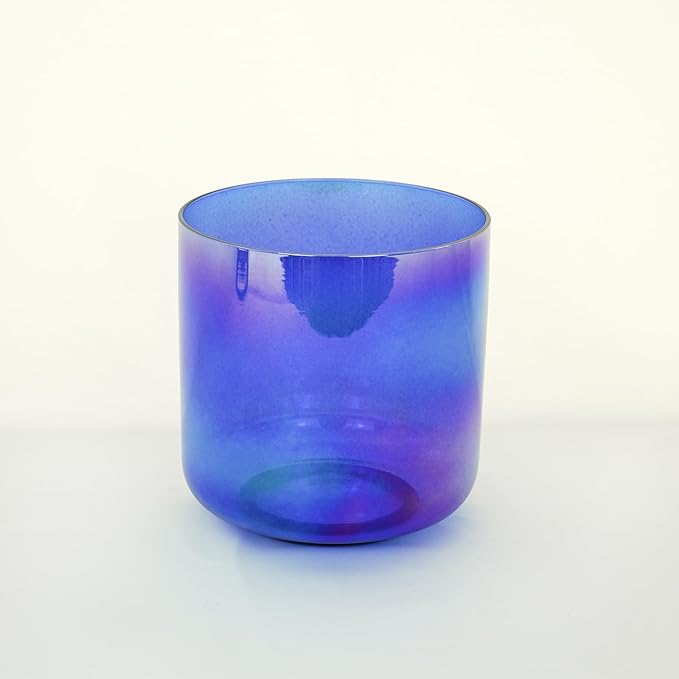 Hye-eun Cosmic Light Clear Crystal Singing Bowl G Note 6 Inch Quartz Sound Throat Chakra Blue Transparent Bowl Mallet & O-ring are Included - Bloomnest