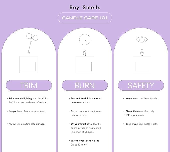 Boy Smells Violet Ends Candle - 27 oz - Aromatic Candle for Home with Rhubarb, Violet and Smoked Papyrus - Up to 100-Hour Burn - Cotton Wick - Bloomnest
