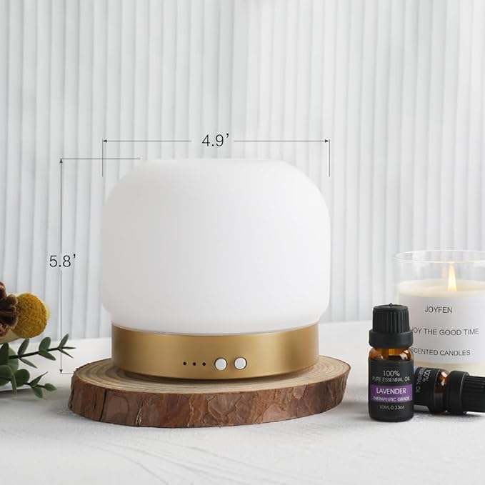 Essential Oil Diffusers for Large Room 280ml Aromatherapy Diffuser for Home - Glass Cover, 4 Timers, Auto Shut-Off, Adjustable Lights, No Beep - Bloomnest